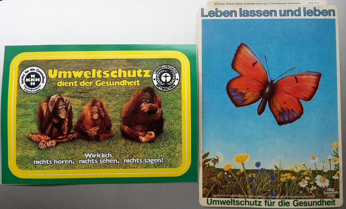 Sabine Gabrysch (@sabine_gabrysch) on Twitter photo Gerade entdeckt in der Aufklebersammmlung meiner Kindheit... Schon in den 80ern war klar: Umweltschutz ist Gesundheitsschutz – und die Krankenkassen waren dabei!
<a href="/DAKGesundheit/">DAK-Gesundheit</a> <a href="/KKH_Aktuell/">KKH Kaufmännische Krankenkasse</a> <a href="/AOK_Politik/">AOK-Bundesverband</a> <a href="/DieTechniker/">Die Techniker</a> <a href="/BKKDV/">BKK Dachverband e.V.</a> <a href="/BARMER_Presse/">BARMER Presse</a> <a href="/KlimaGesundheit/">KLUG - Deutsche Allianz Klimawandel und Gesundheit</a> @healthforfuture Gerade entdeckt in der Aufklebersammmlung meiner Kindheit... Schon in den 80ern war klar: Umweltschutz ist Gesundheitsschutz – und die Krankenkassen waren dabei!
<a href="/DAKGesundheit/">DAK-Gesundheit</a> <a href="/KKH_Aktuell/">KKH Kaufmännische Krankenkasse</a> <a href="/AOK_Politik/">AOK-Bundesverband</a> <a href="/DieTechniker/">Die Techniker</a> <a href="/BKKDV/">BKK Dachverband e.V.</a> <a href="/BARMER_Presse/">BARMER Presse</a> <a href="/KlimaGesundheit/">KLUG - Deutsche Allianz Klimawandel und Gesundheit</a> @healthforfuture