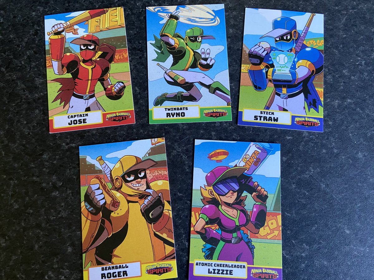 TeamBeatsComics's tweet photo. Presenting season one of the Ninja Baseball Spirits trading card collection! 

This pack ships to Kickstarter backers with issue #1 of the comic, with a limited run available at comic cons. 

Issue #2 will come with a whole new season. 

Art: @RoboticSteve 
Colour: @FiverArts https://t.co/do3RtK4RaN
