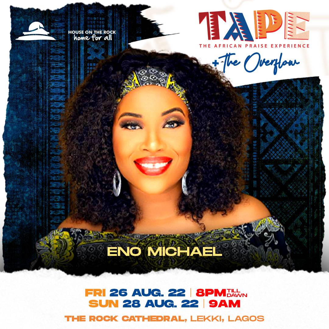 HouseOnTheRock's tweet photo. Eno Michael is an anointed gospel singer &amp; songwriter, with a dexterity &amp; passion forworship. She administers healing, hope &amp; love to the universe through her music.

She will grace #TheAfricanPraiseExperience stage on #August26. Come, let us worship without walls. 
#TAPE2022 https://t.co/zbWifHkJS2