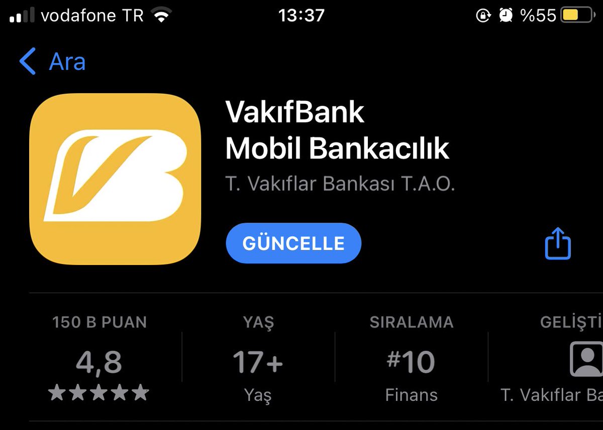 Hadi şu mobil uygulamayı bi puanlayalım bakalım 🌟 #vakifbank #20BinSeninOlsunVakıfbank
