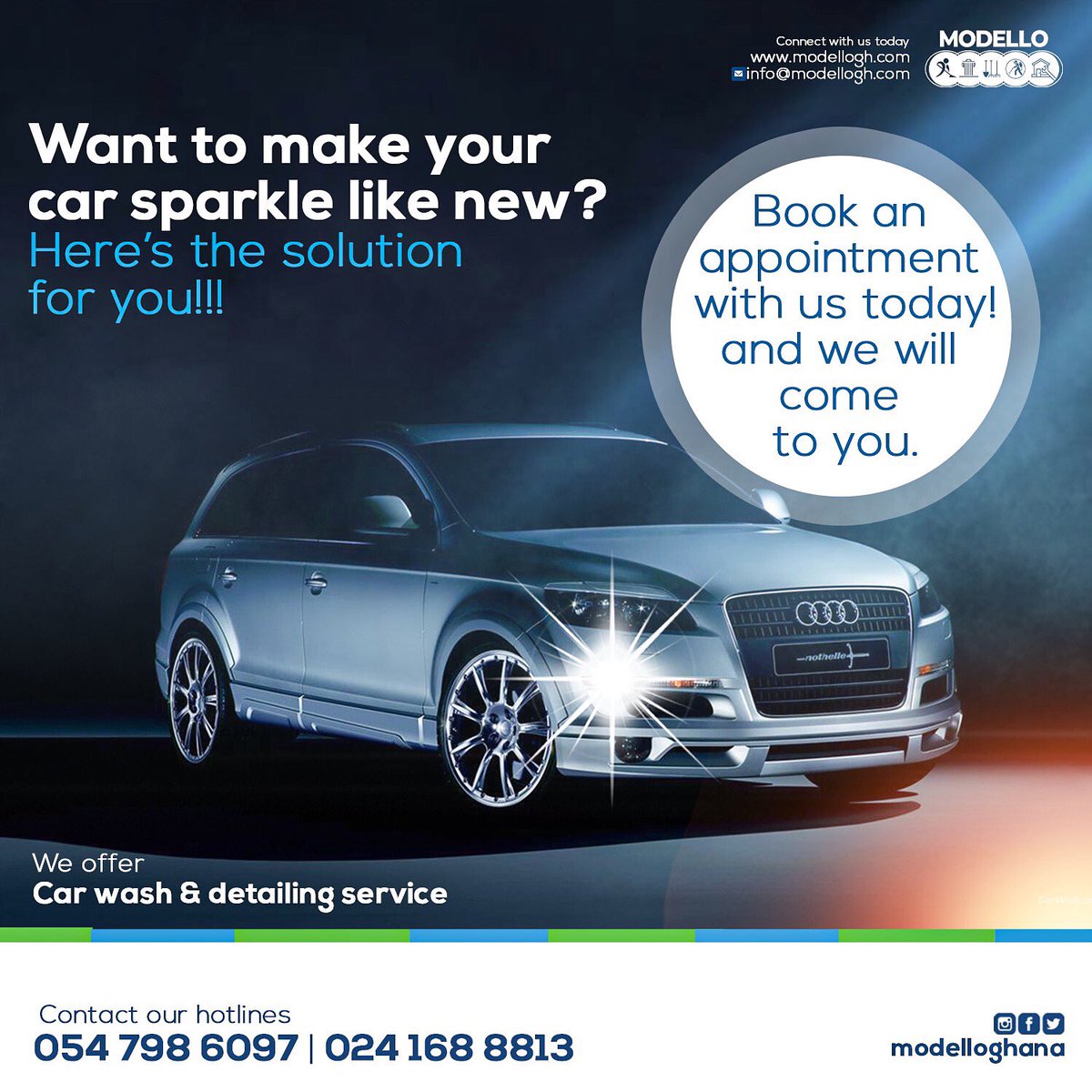 modelloghana's tweet photo. There’s nothing like the new car smell, our workers can breath some life into your old ride too.
Want the challenge? Contact us 🤝
#autodetailing #mobilecarwash #carwashdetailinginkumasi
#mobiledetailingservices #mobiledetailersofinstagram #mobiledetailingservice🚙🚙 https://t.co/aUylklRKXR