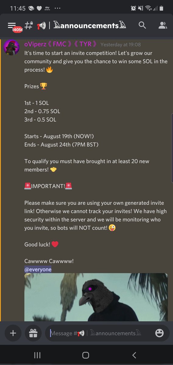 Our invite contest has begun! 🔥

Good Luck! 🤝

discord.gg/fomocrows
