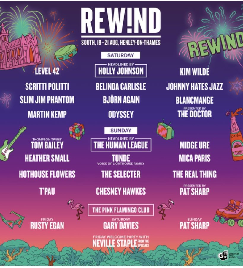 Sunday night <a href="/humanleagueHQ/">THL</a> 
<a href="/rewindfestival/">Rewind Festival</a>