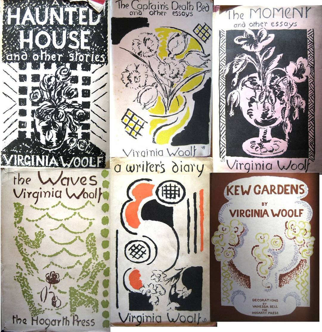 womensart1's tweet photo. “Lock up your libraries if you like; but there is no gate, no lock, no bolt that you can set upon the freedom of my mind.”
― Virginia Woolf, A Room of One's Own 

Book cover designs by her sister Vanessa Bell (c.1930) https://t.co/gK09Gz5IUB