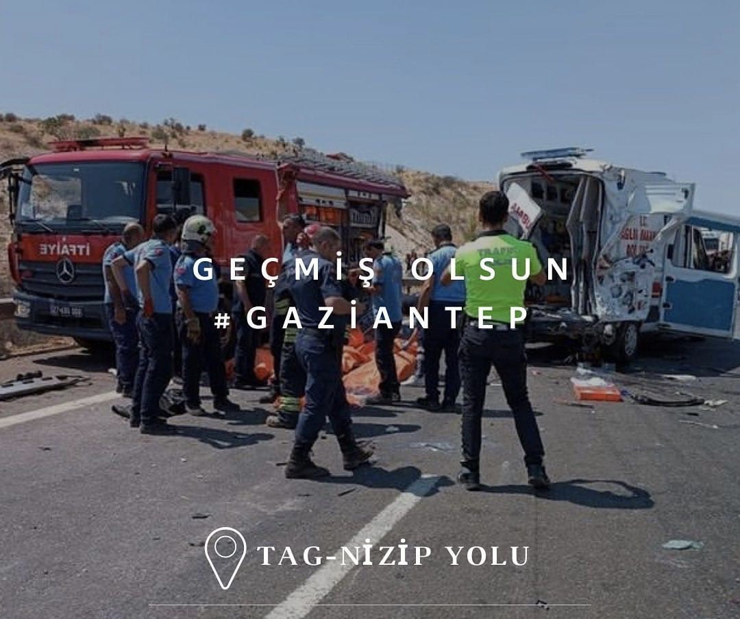 TAG otoyolu Gaziantep-Nizip arasında meydana gelen kazada vefat eden vatandaşlarımıza Cenab-ı Allah'tan rahmet, yaralılara acil şifalar diliyorum. Kederli ailelerine sabr-ı cemil diliyorum.