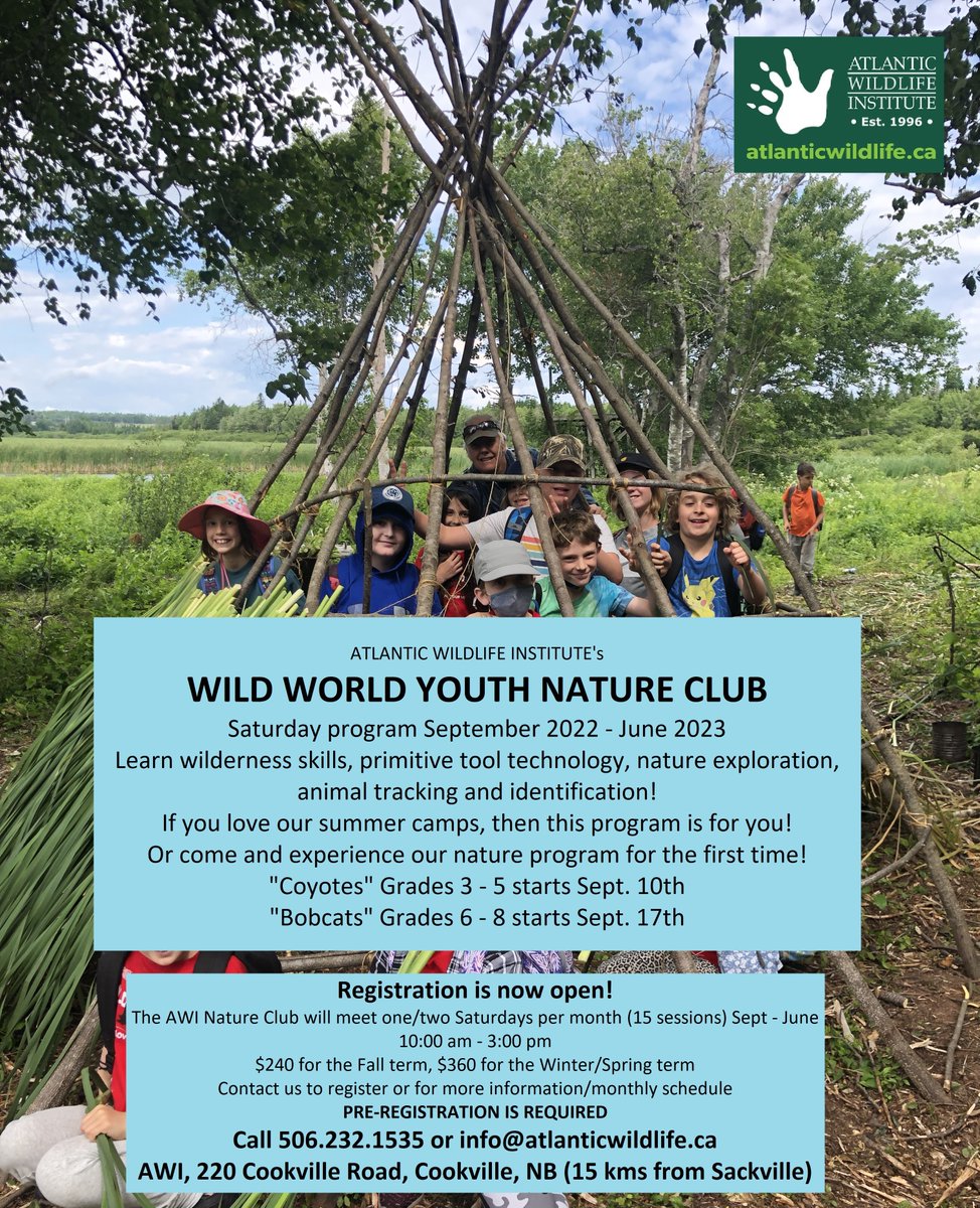 atlanticwild's tweet photo. Come meet our Education team at Sackville Farmers Market this morning!! Registration forms will be on hand for both our Nature Club and Terrasonga programs! 9am-12pm at the Bill Johnstone Park. #outdooreducation #naturebasedlearning https://t.co/sD6qK1VJKz