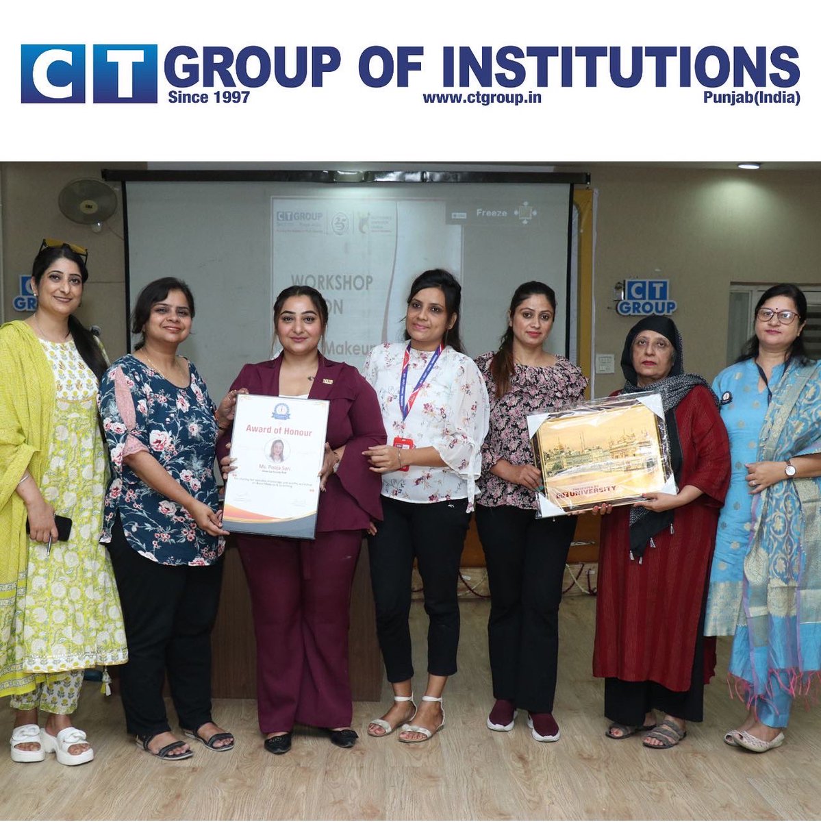 CTGroupshahpur's tweet photo. CT Group of Institutions south campus organised a Workshop on Basic Makeup and Grooming.

#CTGroup #punjabtopinstitute #makeupworkshop #poojasuri #salon #selfpampering https://t.co/vBdq6z2nOm