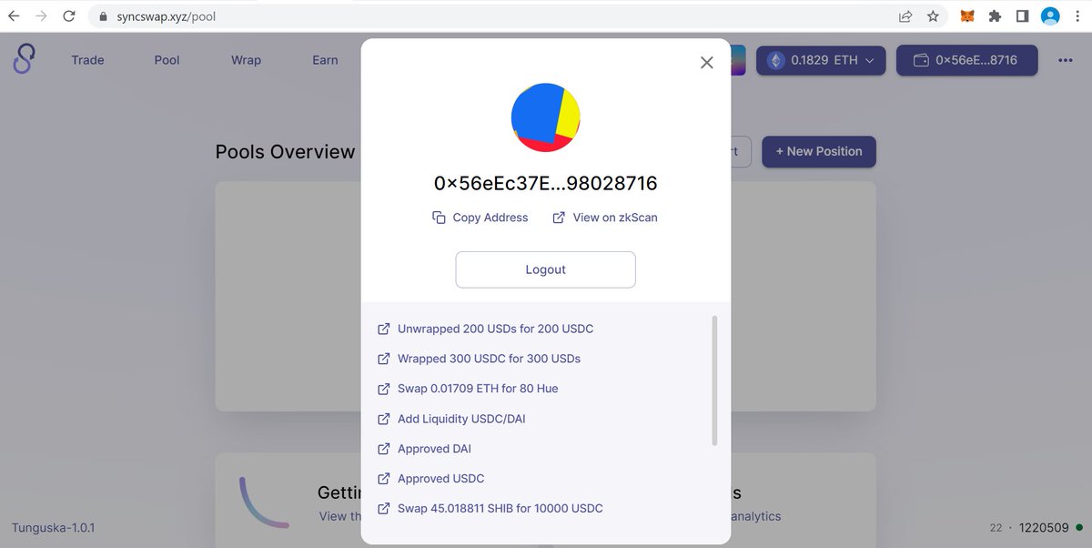 PPickpi's tweet photo. @syncswap @ProjectGalaxyHQ It's work without any problem
My metamask wallet : 
0x56eEc37EB0aC3E011136a13424C68a8798028716 https://t.co/CSDMOqrLEQ