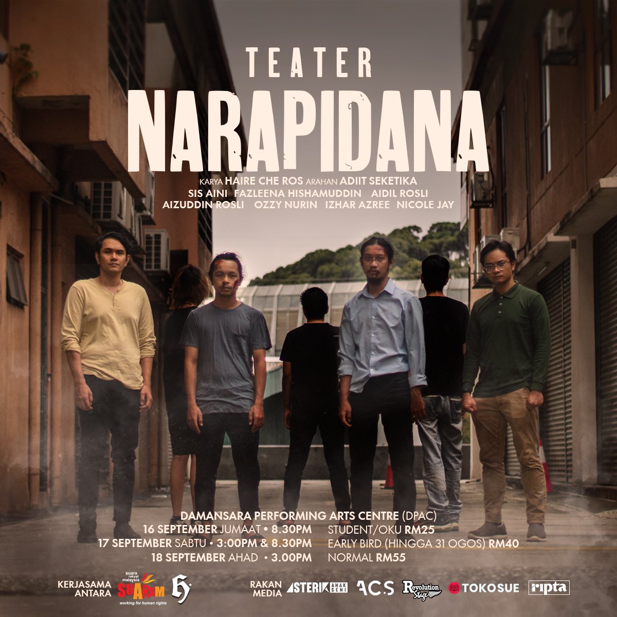 hairecheros's tweet photo. TEATER NARAPIDANA

Membawakan kisah orang-orang yang tertindas di Kem Luak Berundang angkara cengkaman penguasa kejam.

Dapatkah mereka melepaskan diri?

#TeaterNarapidana
#Suaram
#RightToJustice
#RightToTrial 
#TeaterIndie
#katasapotkitasapot https://t.co/tASkXRWkVr