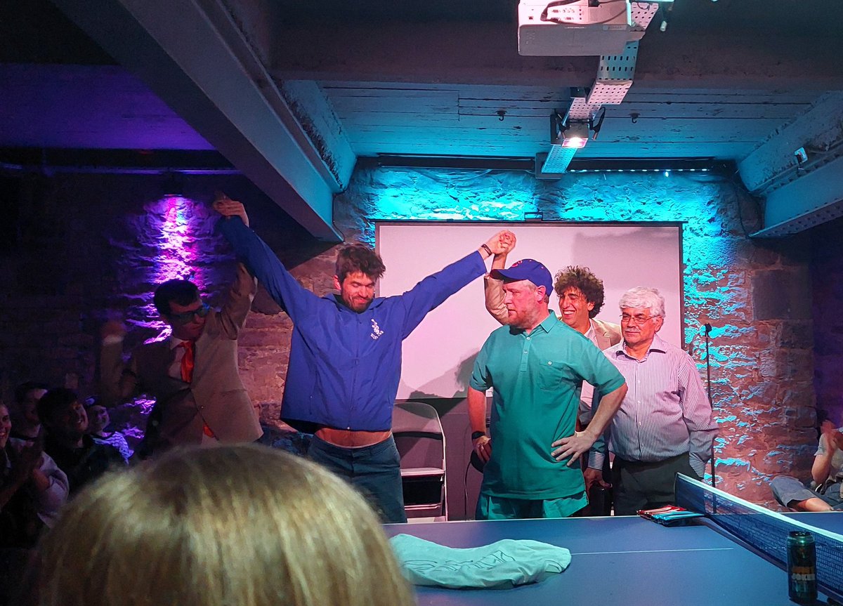 NCCbyKimberley's tweet photo. Show 48: more chaotic madness at #RayBadran's #KingOfTheTable. An insane lineup and I absolutely didn't mind all the smack talk 😅. Congrats #IvoGraham!
#NoMoreJockeysMoreLikeNoMoreRallies #TheseGuysAreGoingFullMinchin #WheresYourPerrier? #IWasntEvenBORNWhenYouWonThePerrier https://t.co/1ZeJymUnHo