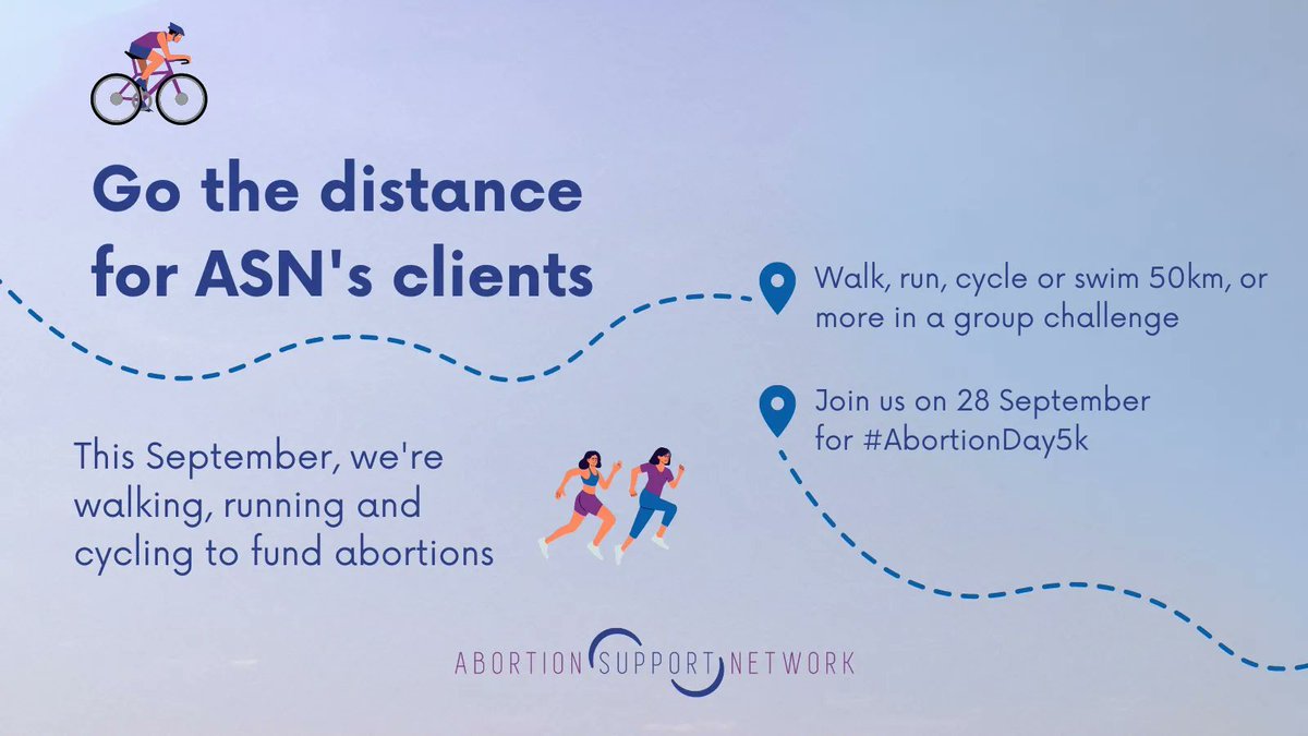 freesafelegal's tweet photo. Can you go the distance for @AbortionSupport?
'Thousands of people across Europe are forced to travel for an abortion. This September, you can support them by fundraising for ASN.'
Get the full details and find out how to sign up 👉
https://t.co/Gnq1jS999i #ASNGoTheDistance https://t.co/2Sm58K51sP