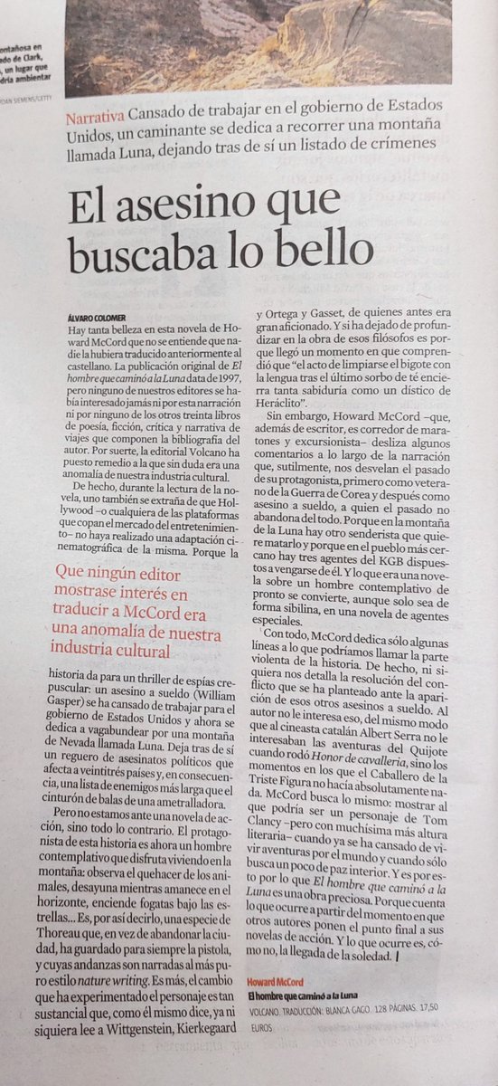 AlvaroColomer's tweet photo. Hoy os recomiendo una novela brutal: 'El hombre que caminó a la Luna', de Howard McCord (@Volcano_Libros). Buena de verdad. En @culturaslv, claro. https://t.co/hG8Cz5r70m