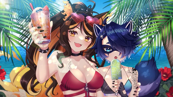 #夏休みはフォロワーさんが増える#絵柄が好みって人にフォローされたい この夏は海の絵たくさん描きました 