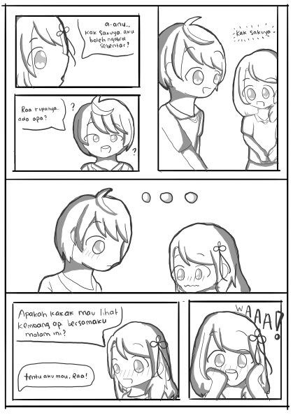 rrawraasaku's tweet photo. //yume, SakuRaa
A short comic between Sakuya and Raa, i'm sorry for foreigner you cant read this qwq..
"Sakuya-san, would you like to see the fireworks with me tonight?"
SakuRaa comic in b/w style <3
#sakumasakuya #SakuRaa #yumelokalgallery #a3sona #a3yume https://t.co/JvKN4MXOxo