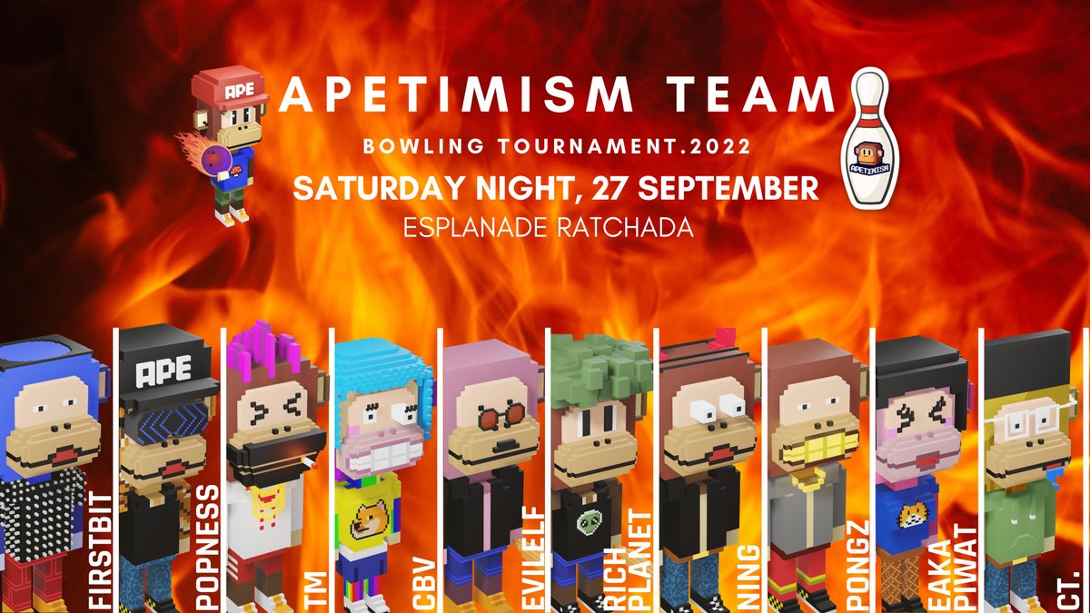 We are so ready for the 1st bowling tournament by MajorVerse of <a href="/MajorGroup/">Major Group</a> !

Are you ready <a href="/BoredApeYC/">Bored Ape Yacht Club 🍌</a> <a href="/LonelyPopTH/">LonelyPop Thailand</a> <a href="/3LandersNFT/">3Landers 👀</a> <a href="/3landersthai/">3LandersThai 👀 🇹🇭</a> <a href="/WardenSwap/">WARDEN Official</a> <a href="/BubblyStory/">Bubbly</a> ? #NFTCommunity

🎳🔥🔥🔥🔥🎳