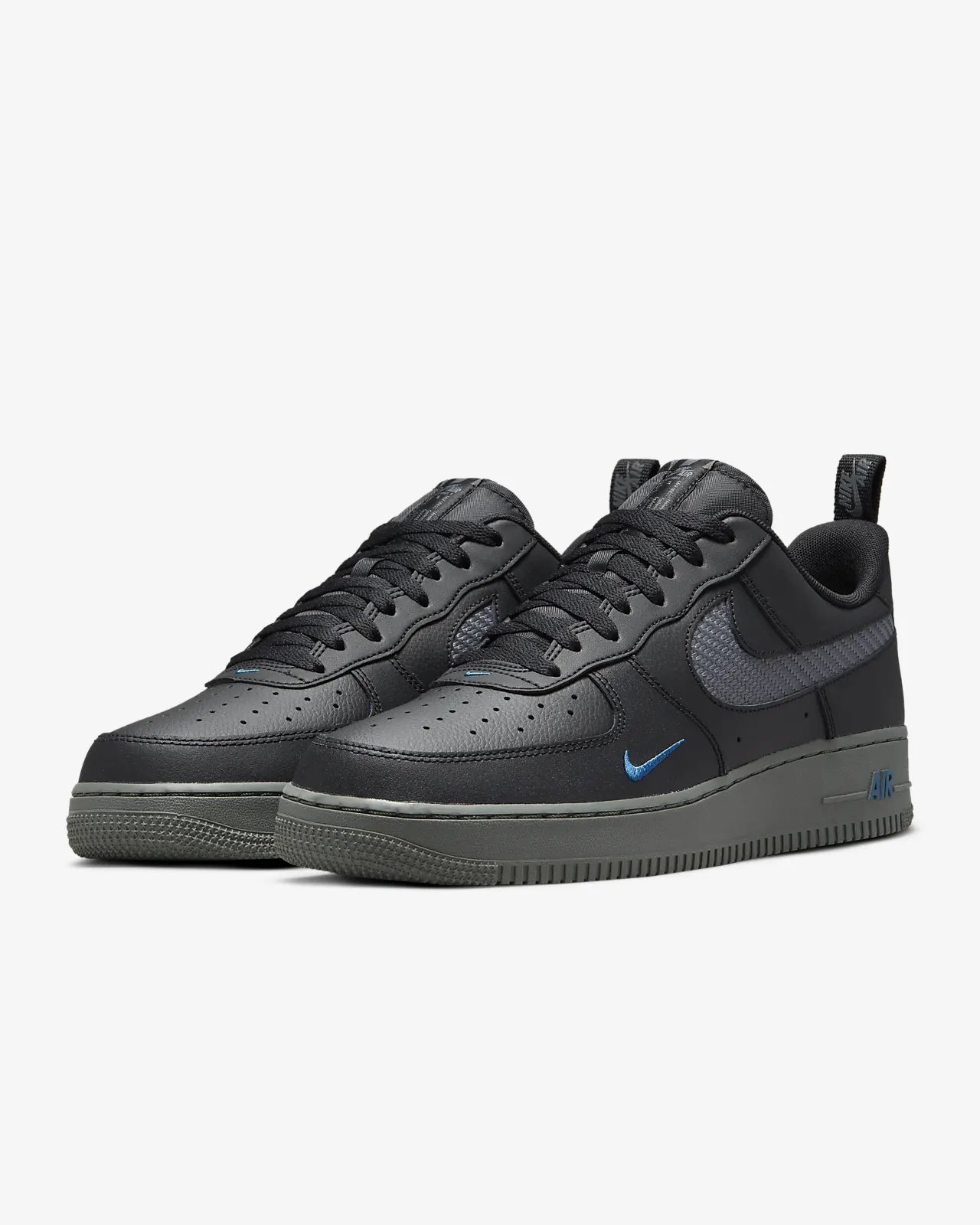 SNKR_TWITR on X: RESTOCK: Nike Air Force 1 '07 LV8 Carbon Fiber Black/Iron  Grey/Marina' Finishline  JDSports   #AD  / X