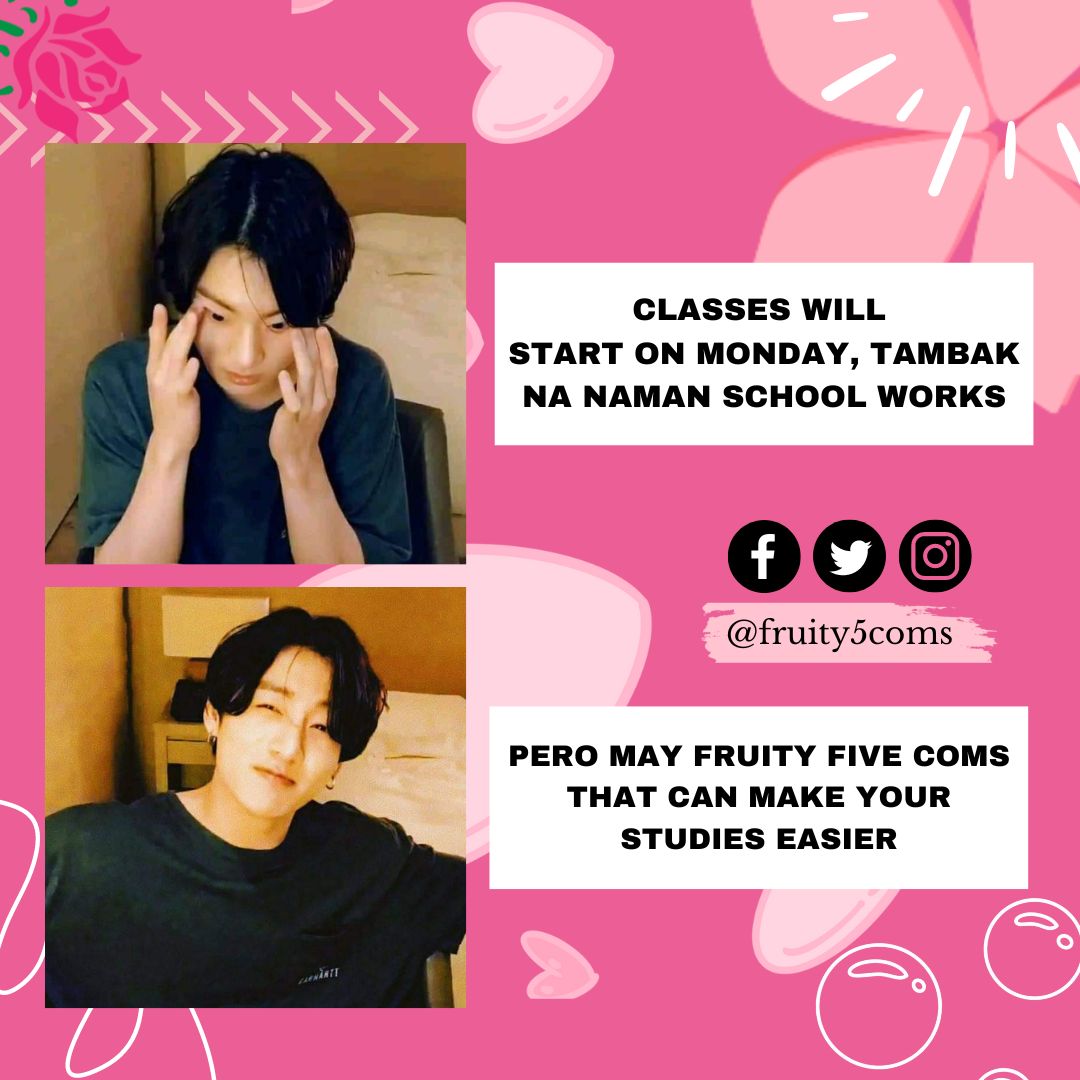 fruity5coms's tweet photo. “Work smarter, not harder” - ISCP

For the stress-free na ang academic year ng mga ferson with Fruity five coms! Just send a DM to our various social media accounts and chaaraan you can continue to enjoy your leisure time; may it be me time, family time, or bebetime. #acadserver https://t.co/9sqiu2PVdl