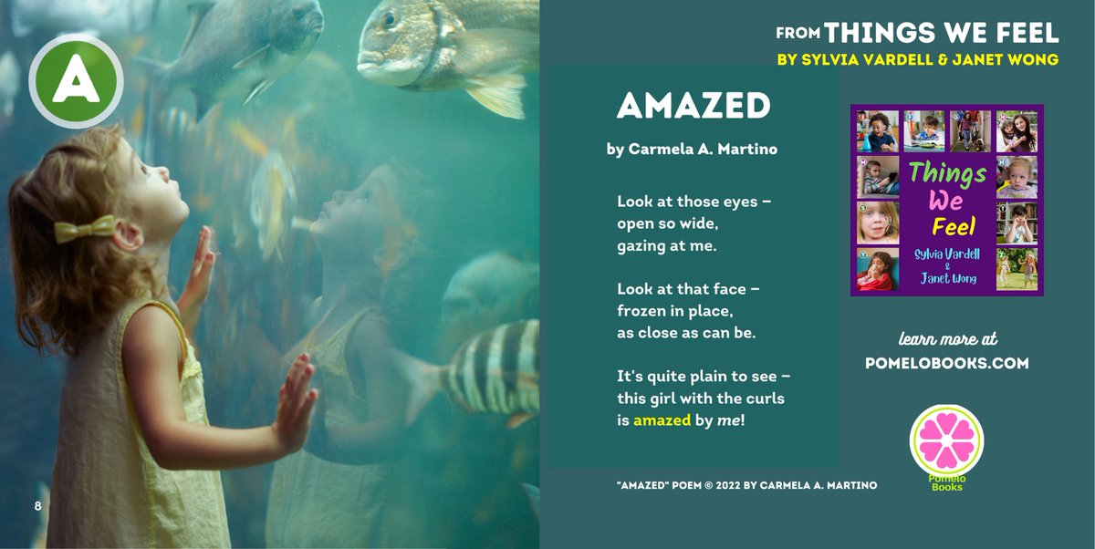 In THINGS WE FEEL, you'll find #POEMS from A-Z paired w/ stunning #photos. Here's Carmela Martino's lovely #poem 'Amazed.' Ages 3-7. #ChildrensBooks #kidlit #poetrylovers #poetryforall #teacher #Parents #kids #poetry #feelings #anthology #poetsofTwitter 
👉amazon.com/THINGS-WE-FEEL…