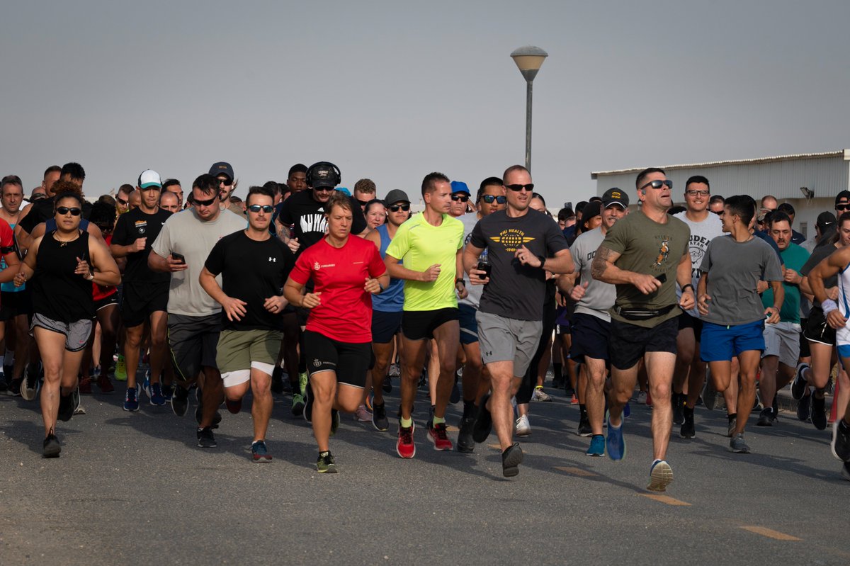 386thAEW's tweet photo. Better than a cup of coffee, we recently kicked off our morning bright and early with an Aviation Day 5K. Thank you to everyone who braved the heat and came out for this fun event! https://t.co/GlQIyUeOnk