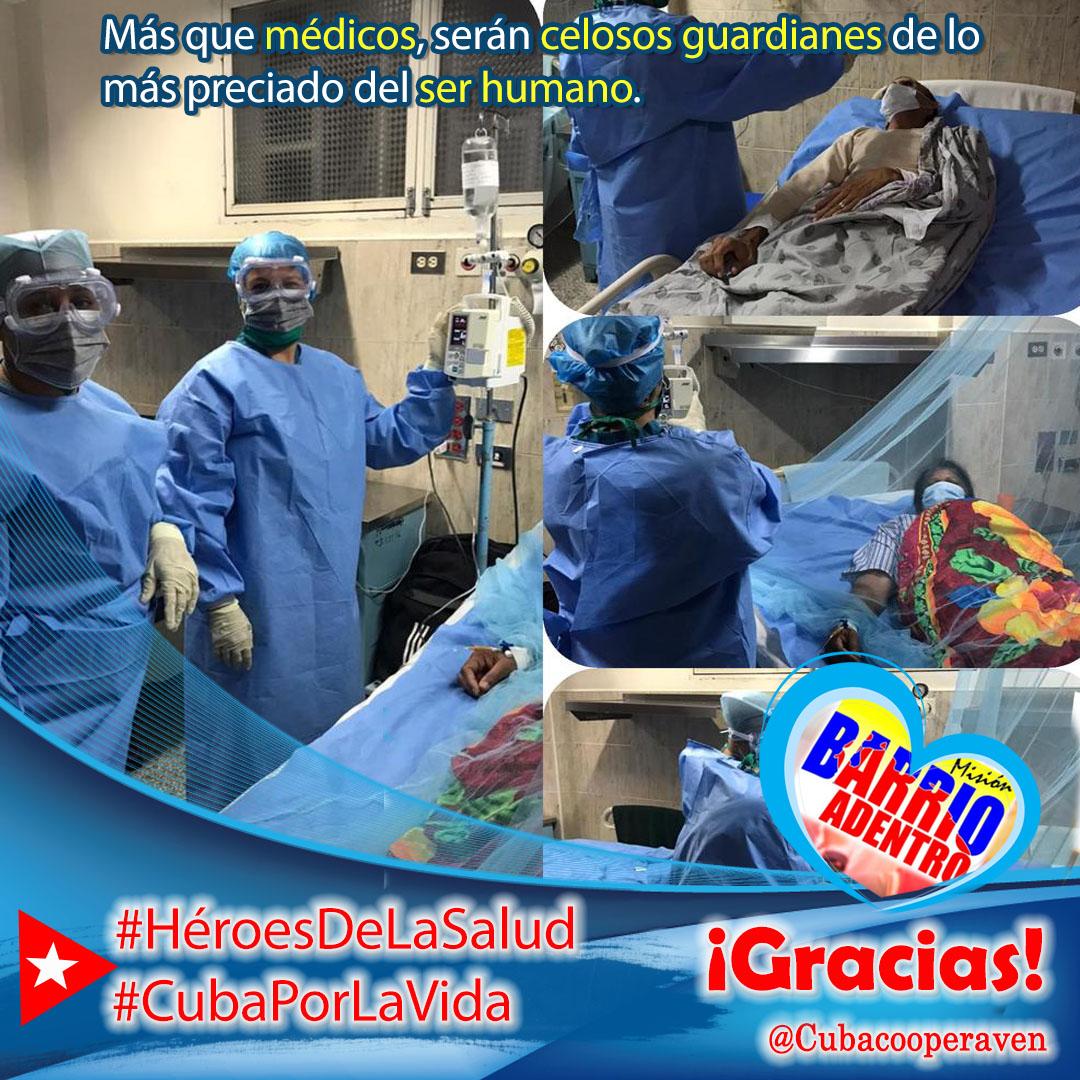 Héroes anónimos de la Misión Barrio Adentro salvando vidas, su entrega y profesionalidad los caracteriza. Gracias valientes.

#CubaPorLaVida #CubaPorLaPaz #CubaHonra #Cuba