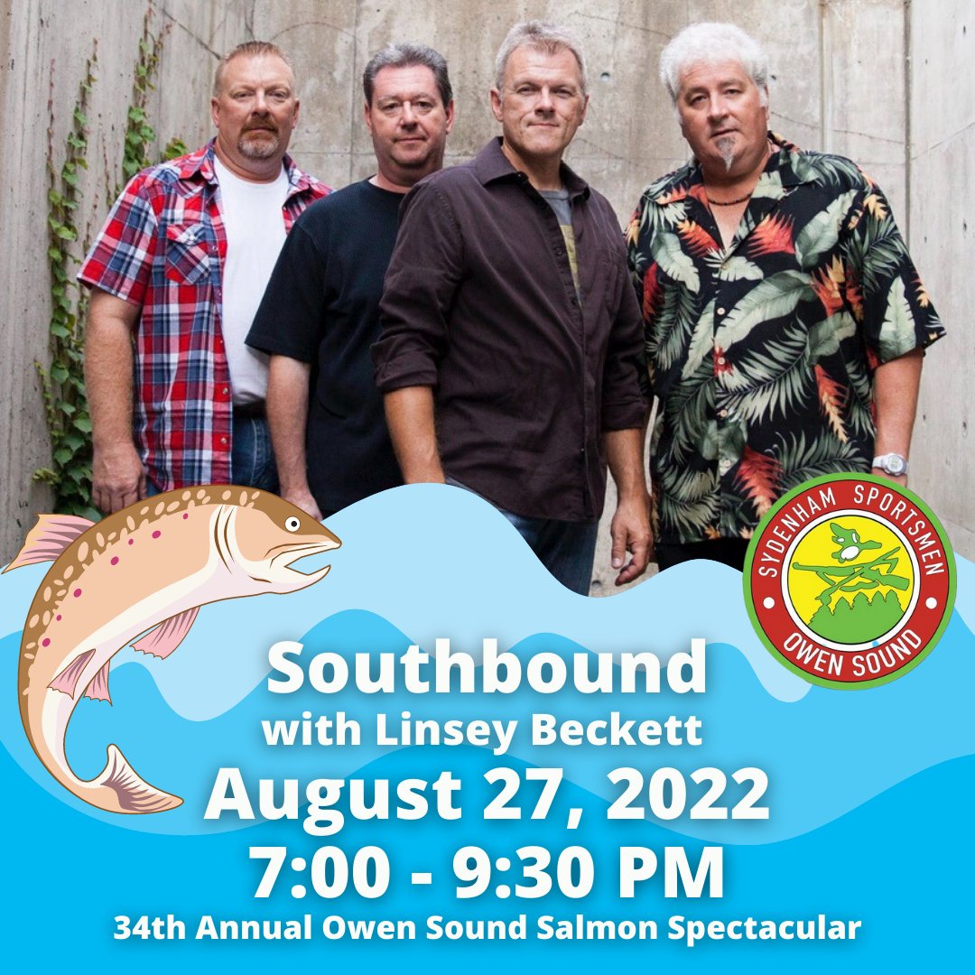 Southbound, Linsey Beckett, #owensoundsalmonspectacular evening stage August 27, 2022! More details - sydenhamsportsmen.com/derby-news-res…
#sydenhamsportsmen #salmonfishing #greybruce #ontariofishing #ontariofestival #owensound #greybrucecounty #georgianbay #fishing #lakehuron