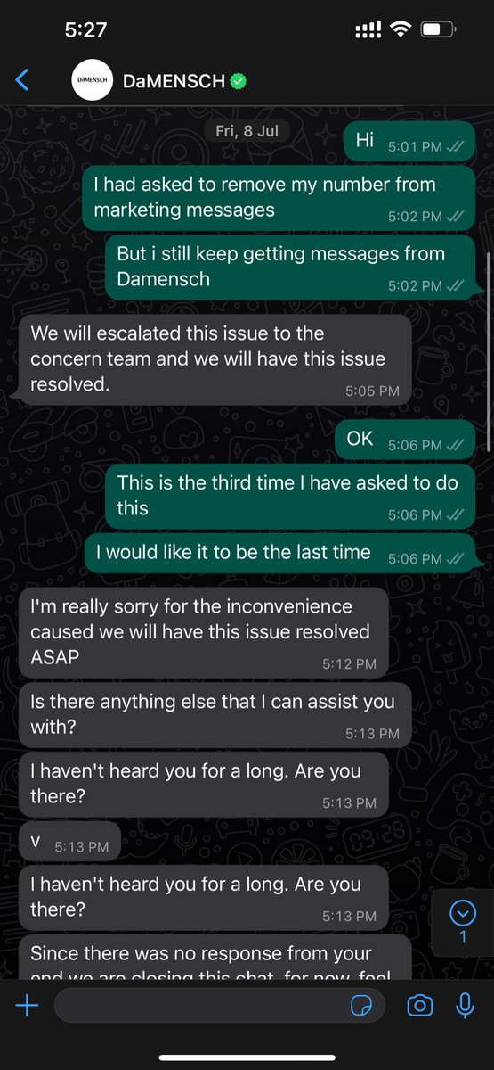 TheFoodasaurus's tweet photo. @DaMENSCH_in, your email usubscribe option is a JOKE as you keep sending me emails every month inspite of having UNSUBSCRIBED from your mailing list 5 times. I have even messaged your team and was told this would be done and I still get messages. I DON'T WANT ANY MESSAGES. https://t.co/0dC7X3a63k