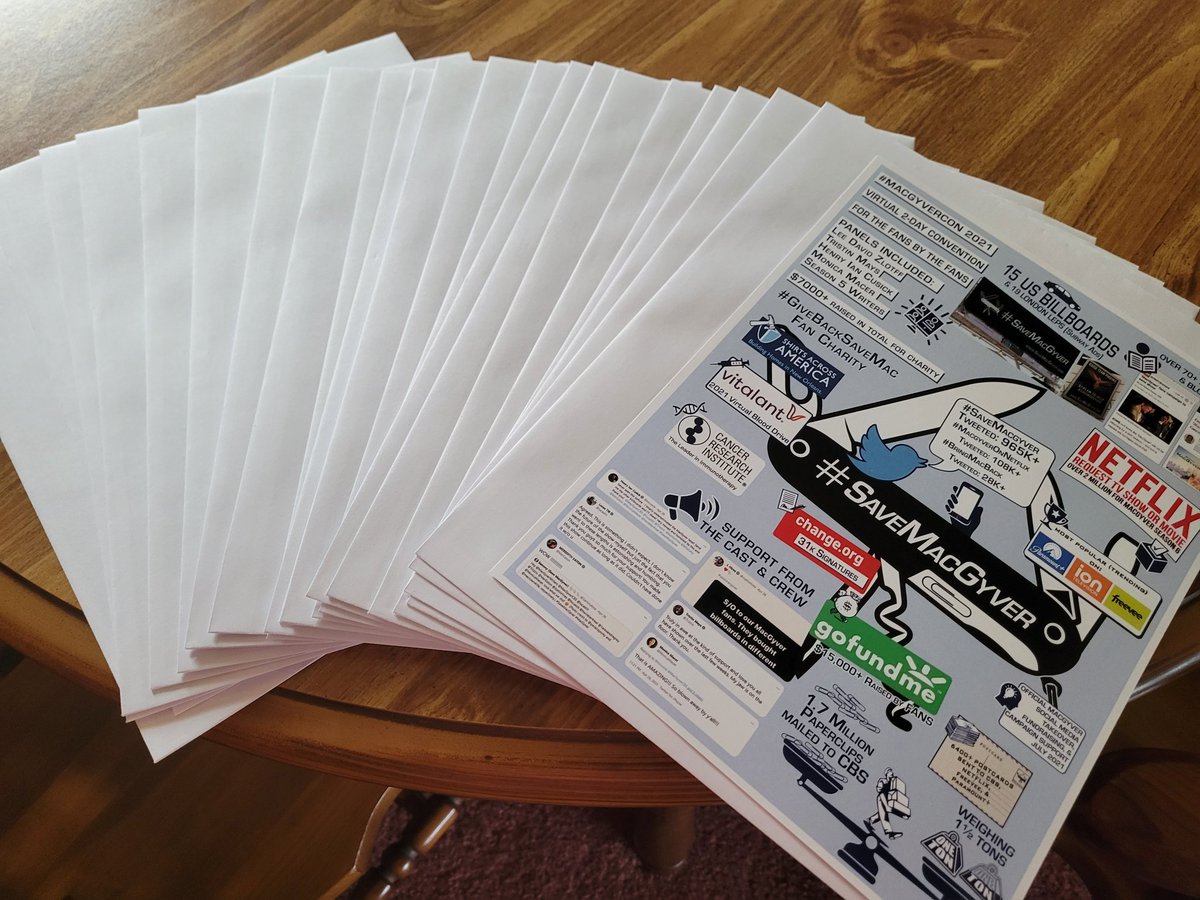 Hey MacFam! The infographics were mailed to network/streaming executives today - our 500th day of fighting to #SaveMacGyver ❤️ #WeWantMacGyver