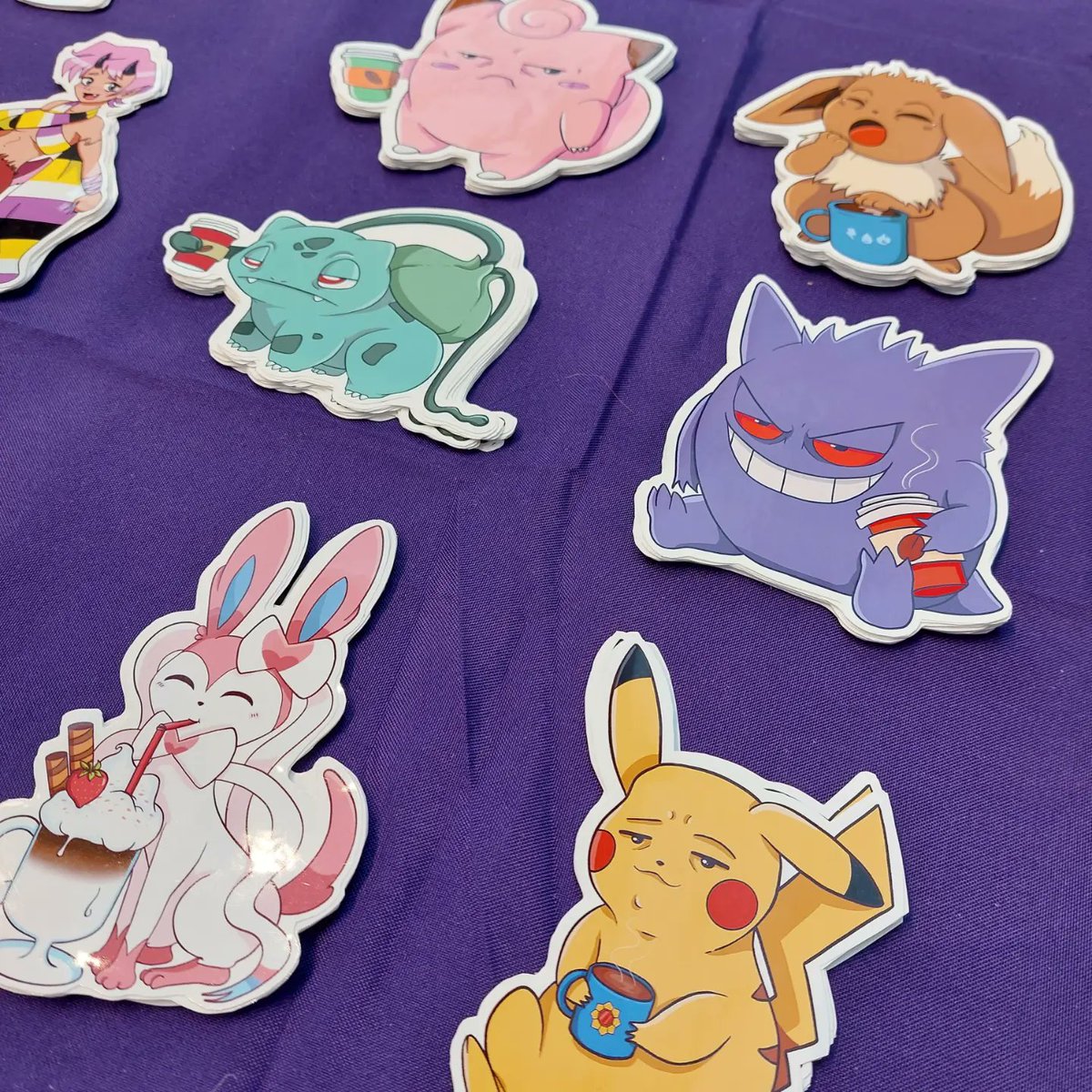 NJAdamArt's tweet photo. Thank you to everyone who has been so chatty so far! Still plenty of Pokemon stickers left at #kitacon in the dealers room! #kitaconreturns https://t.co/f2TbBSEtRs