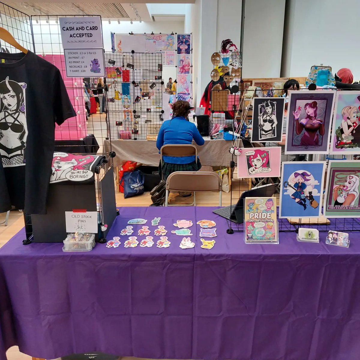 NJAdamArt's tweet photo. Thank you to everyone who has been so chatty so far! Still plenty of Pokemon stickers left at #kitacon in the dealers room! #kitaconreturns https://t.co/f2TbBSEtRs