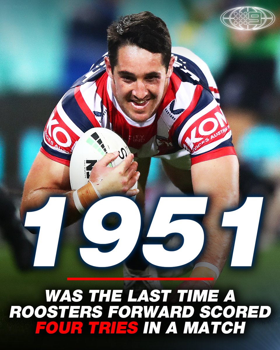 NRLonNine's tweet photo. A historic night for Nat Butcher! Well done mate. 🎉

#9WWOS #NRL #NRLRoostersTigers https://t.co/XO0rkikgui