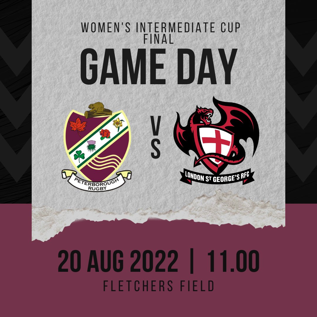 PtboRugby's tweet photo. 🏉GAME DAY!
All the best ladies for the Intermediate Cup Final🏆 today! Taking on @londonrugbyclub at 11:00AM⌚ at Fletchers Field📍 #PtboRugby
#CupHunting #BeTheBest #AsOne https://t.co/KgzJpfVOWe