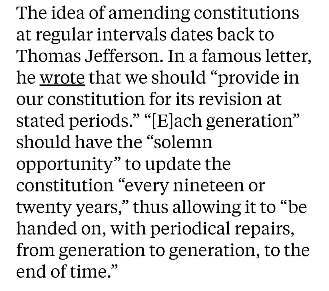 BostonForBernie's tweet photo. @baseballcrank Modern expert: "I'm not joining up with the people who think we need to redo of the Constitution every few years..."

Framers of the Constitution: "We need to redo the Constitution every 20 years..."

https://t.co/7CZofOq2Rb

Stick to ⚾! #Ultracrepidarianism is not a good look https://t.co/q3JRcm5Kx6