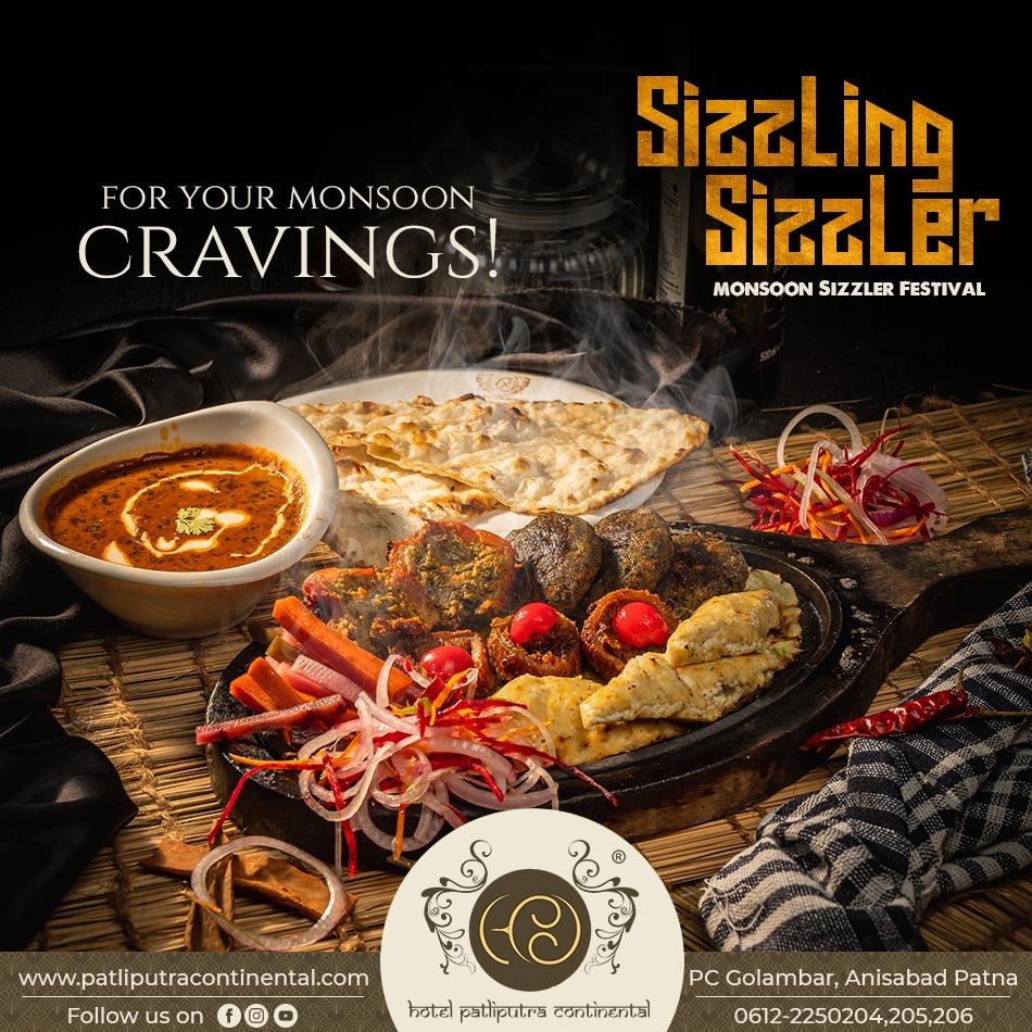hpcpatna's tweet photo. Solution for your monsoon cravings! Get this amazing mouth-watering sizzling platter only at the Monsoon sizzler festival. Grab your plate!
To make reservations, contact us at 06122250204/205/206
#hotelpatliputracontinental #patna #sizzlers #sizzlingsizzlers #sizzling #monsoon https://t.co/ES7xpBkIot