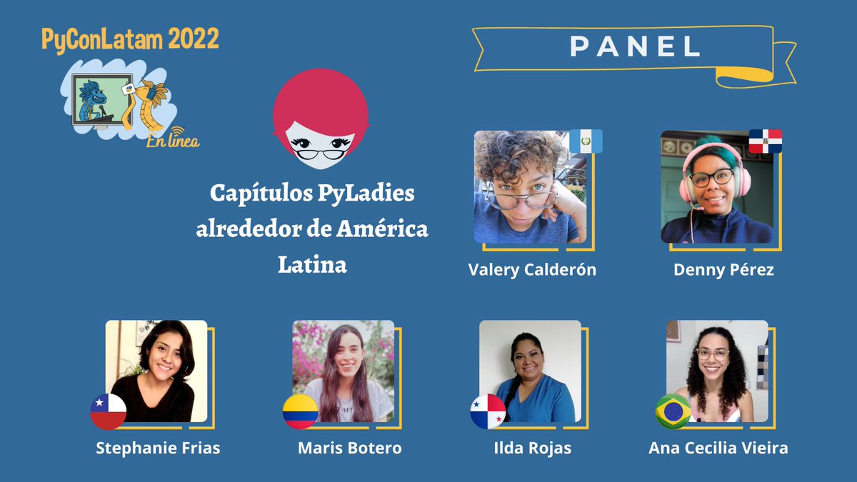 PyLatam's tweet image. 📢Anuncio
Estamos muy contentos de anunciar que en #PyConLatam2022, tendremos un panel donde estarán compartiendo sus experiencias, líderes de comunidades @pyladies:

&quot;Capítulos PyLadies alrededor de América Latina&quot;

Obtén tu boleto:👇🏽
events.hubilo.com/pycon-latam-20…

#PyLadies
#Python🐍