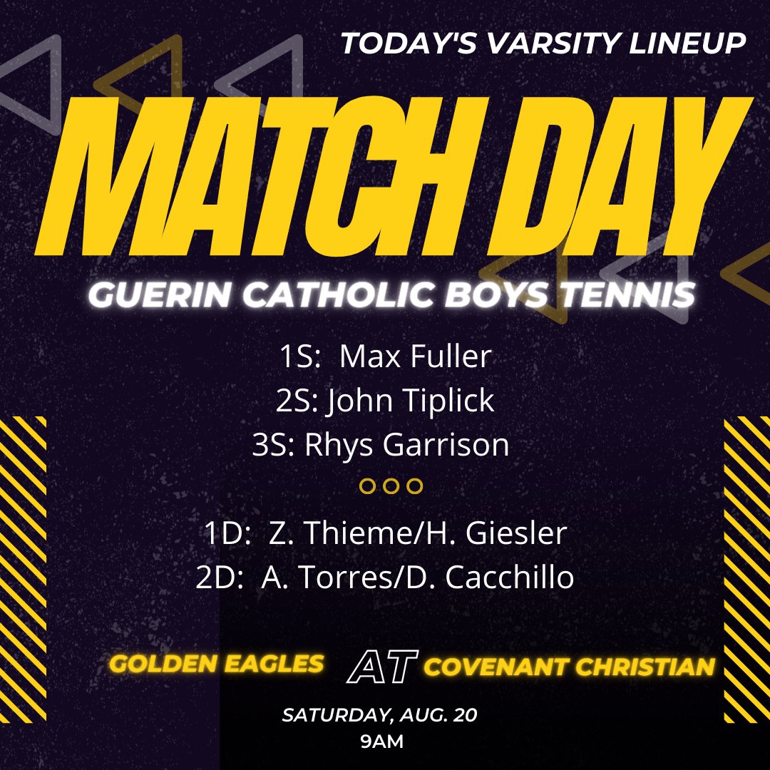It’s a double header at Covenant Christian today! First up, CC, followed by Northwestern HS. Let’s go <a href="/GCHS_athletics/">Guerin Catholic Athletics</a>!