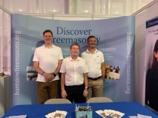 PGSL9263's tweet photo. A fantastic opportunity to represent Freemasonry at the #BritishMotorShow, members of @PGSL9263 on hand, ready to chat about the Craft. @HantsMason https://t.co/jJkqZvqoss