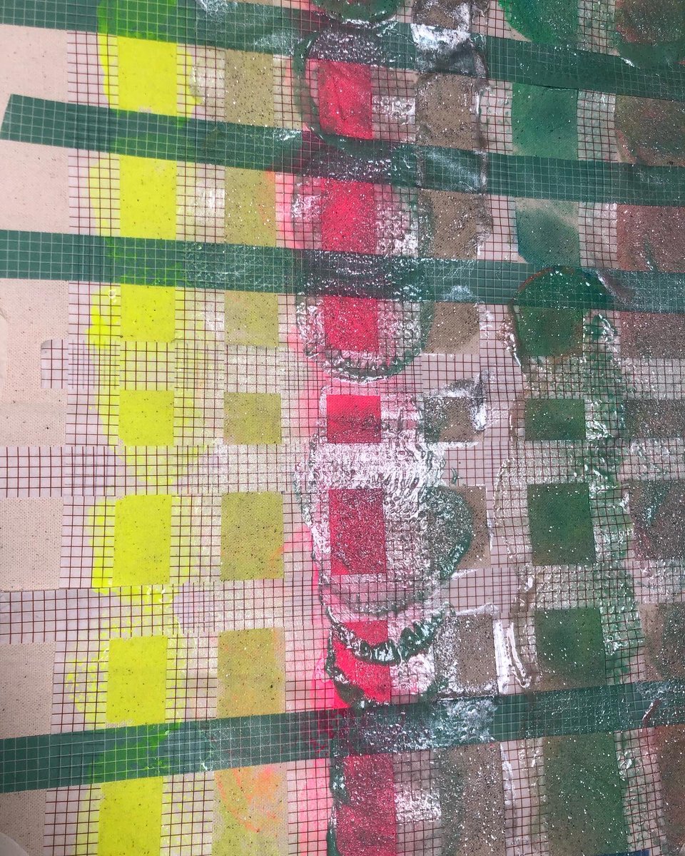 SusieHopkinson's tweet photo. Banners inspired by artist Elizabeth Peacock’s tapestries in the Great Hall @DartingtonTrust - free family workshops @the_cider_press @DartingtonArts today - loving the checks and sparkles! #familyart #devoncraft https://t.co/dzANKO98MK