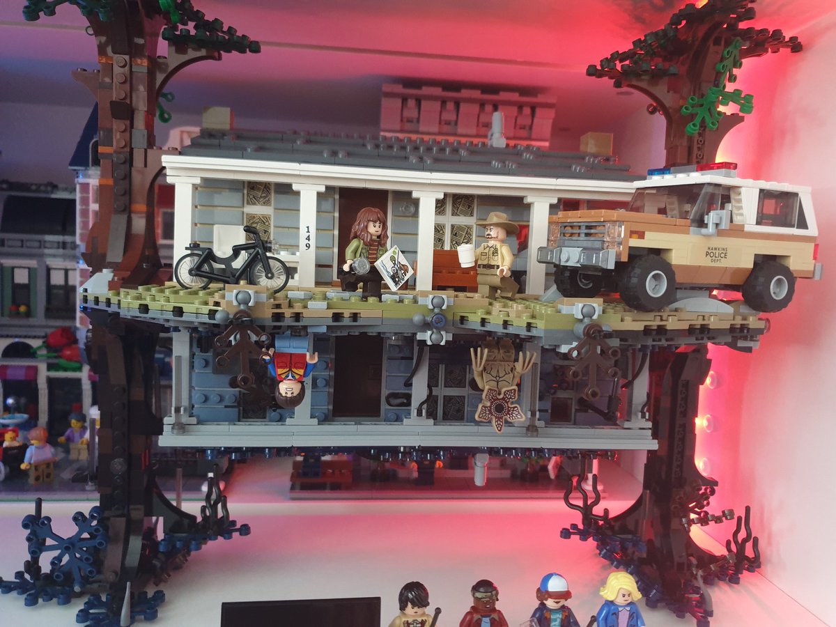 privateZaorski's tweet photo. The Boy finished #StrangerThings @LEGO_Group set. Definitely one of the more challenging builds we've ever seen.
Flipping the Upside-Down upside-down (or the right way up) to attach it beneath the Hawkins house was... nerve-wracking. 😱🤣
@EduFansOfLego #AFOL #EFOL https://t.co/UUkqMryp3K