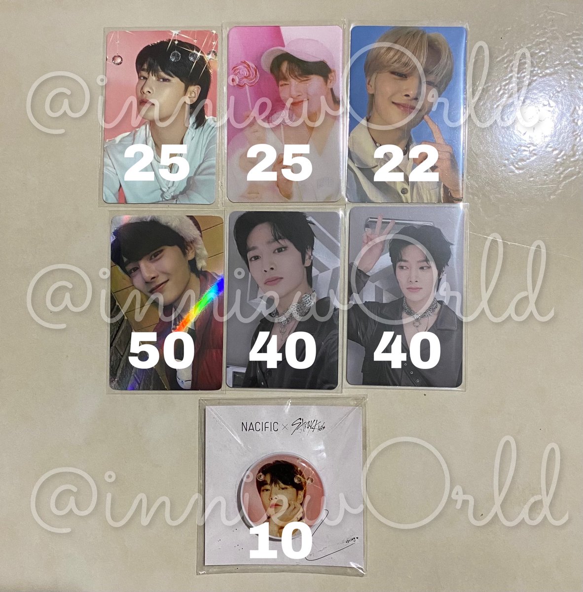 inniew0rld's tweet photo. Wts i.n pob, lucky draw &amp; nacific pcs. Price exc postage. Dm if interested. Help rt if you see this 🫶🏻🫶🏻 #pasarSKZ #pasarstraykids #pasarstraykidsmy #skzmarketmy https://t.co/iPmYALVvpg
