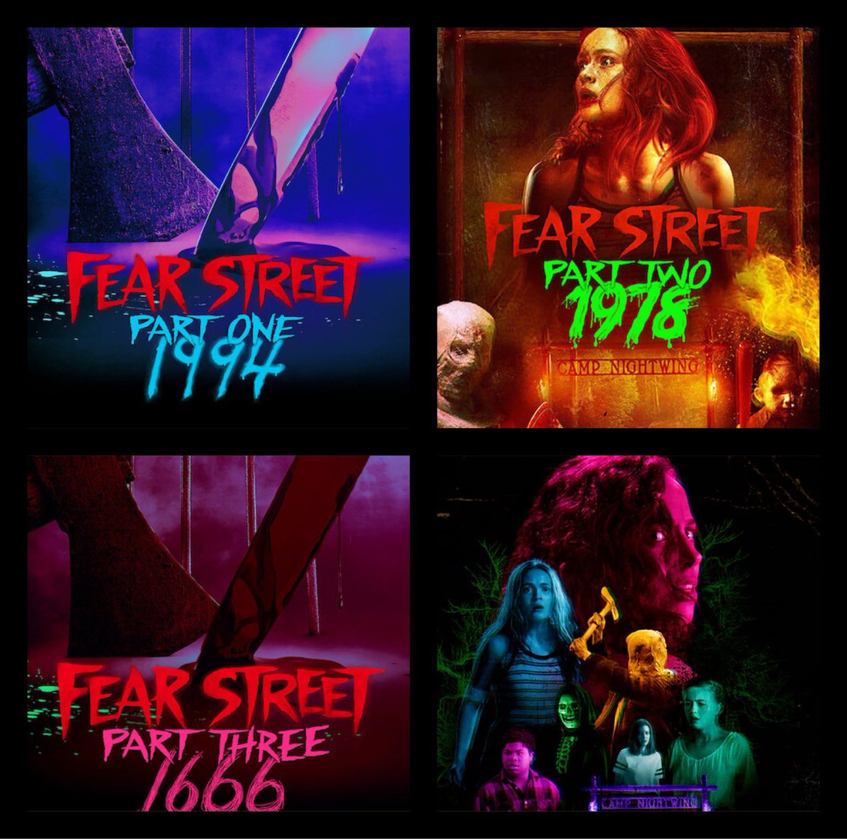FreakShowBanter's tweet photo. #FearStreet is an American horror trilogy film series. After a series of brutal murders in ShadySide a teen and her friends take on a evil force that plagued their town for centuries.
#RLStine #LeighJaniak #SadieSink #KianaMadeira #TedSutherland #RyanSimpkins #FredHechinger https://t.co/LUpOVbE8CR
