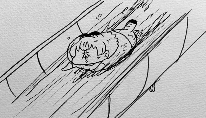 ウォータースライダーを体験するサーバルちゃん 