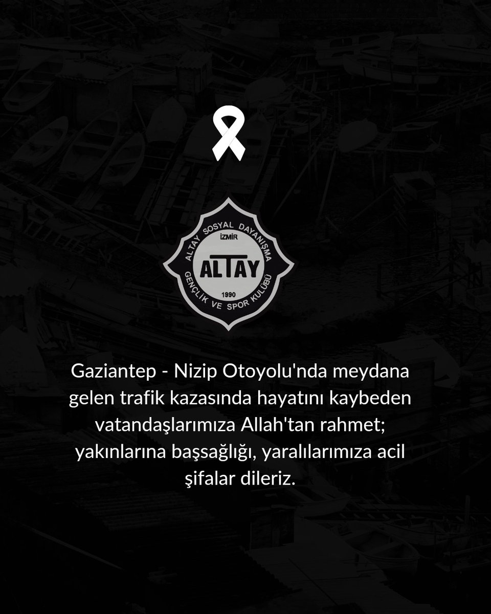 Gaziantep - Nizip Otoyolu'nda meydana gelen trafik kazasında hayatını kaybeden vatandaşlarımıza Allah'tan rahmet; yakınlarına başsağlığı, yaralılarımıza acil şifalar dileriz.