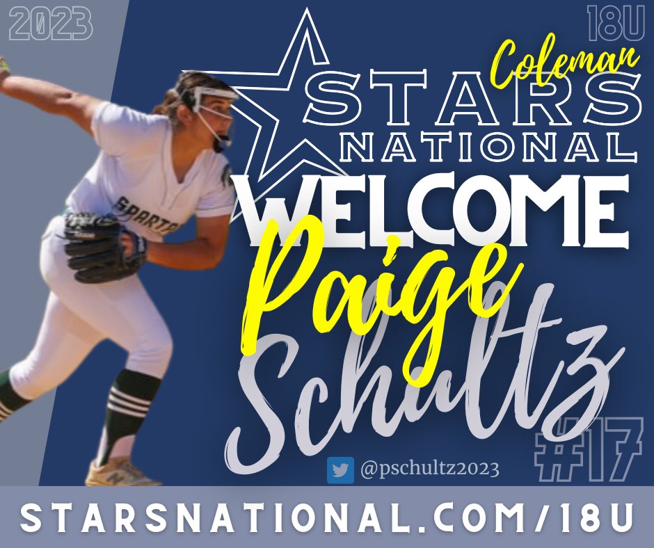 StarsNatColeman's tweet photo. ⭐️ Paige Schultz⭐️
   💫 2023 - RHP - 60+
   💫 NJ Sectional Champ 
   💫 4.7 GPA
   💫 Top 8% of Graduating Class

✨Welcome Paige &amp; Family ✨

➡️ https://t.co/hkSTbgEs67 https://t.co/4uuVp6Hq6E