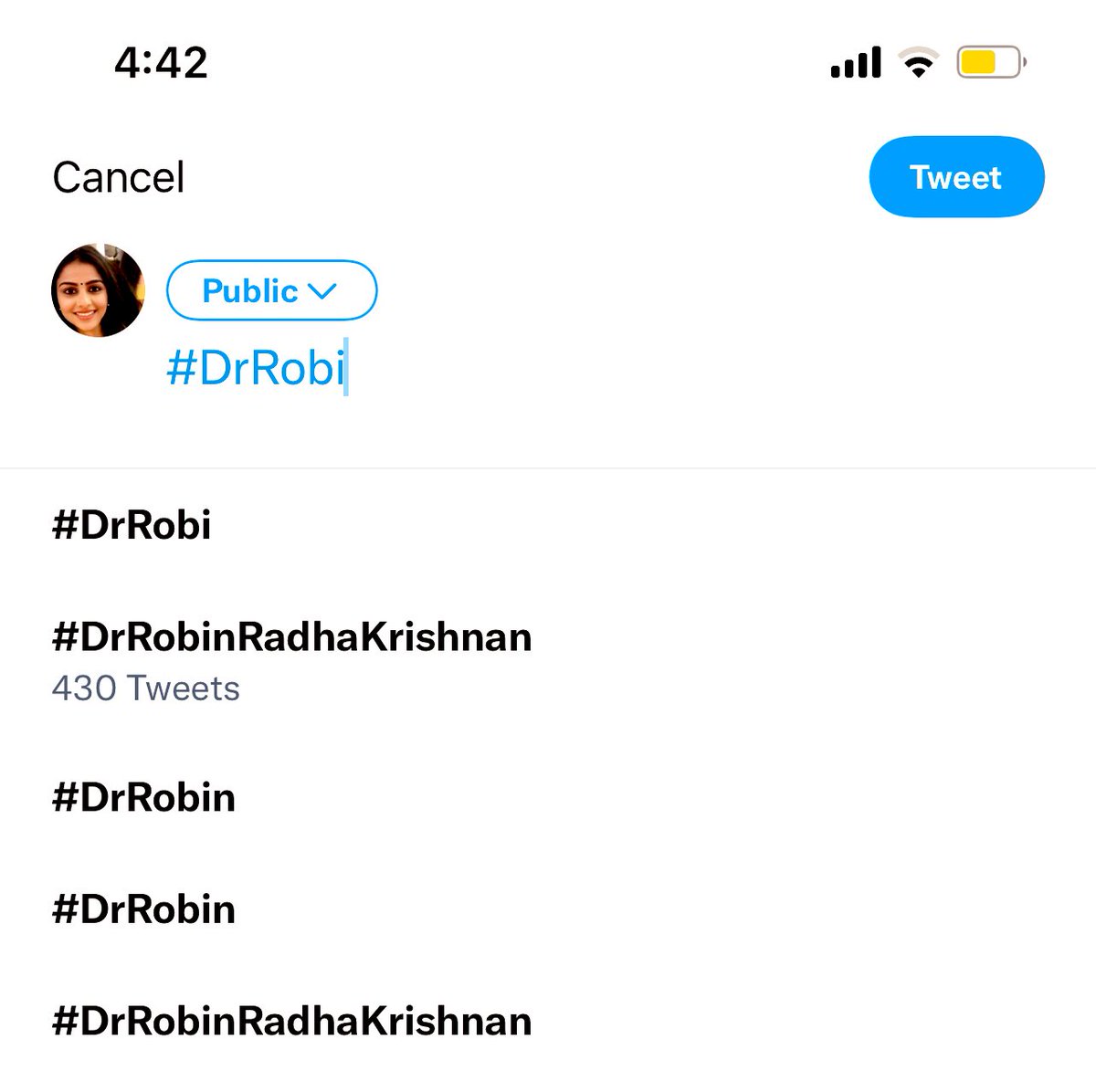 BiggbossfanSree's tweet photo. See it’s already about 430 tweets today within a short span of time 🥰🥰
Keep going #DrFam
#DrRobin
#DrRobinRadhaKrishnan https://t.co/nF5YNeQ2YY