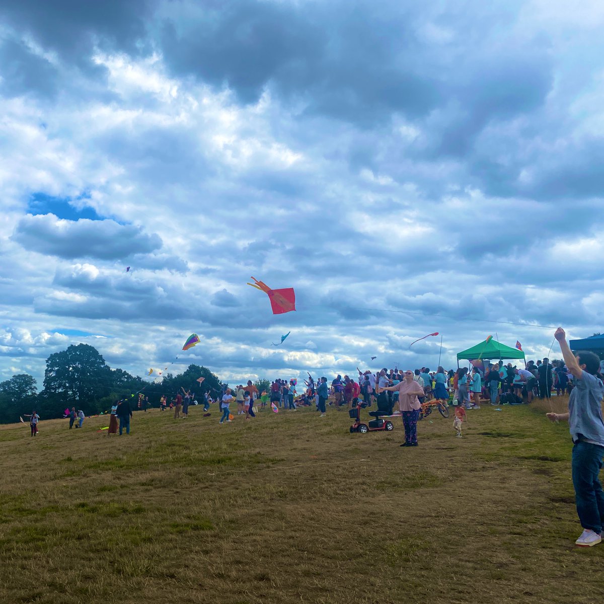 HeathHands's tweet photo. Stunning display of kites on top of…Kite Hill…! Delighted to be hosting @GoodChanceCal and @Afghanaid on the Heath today to stand in solidarity with the people of Afghanistan https://t.co/P75lcPyAoq