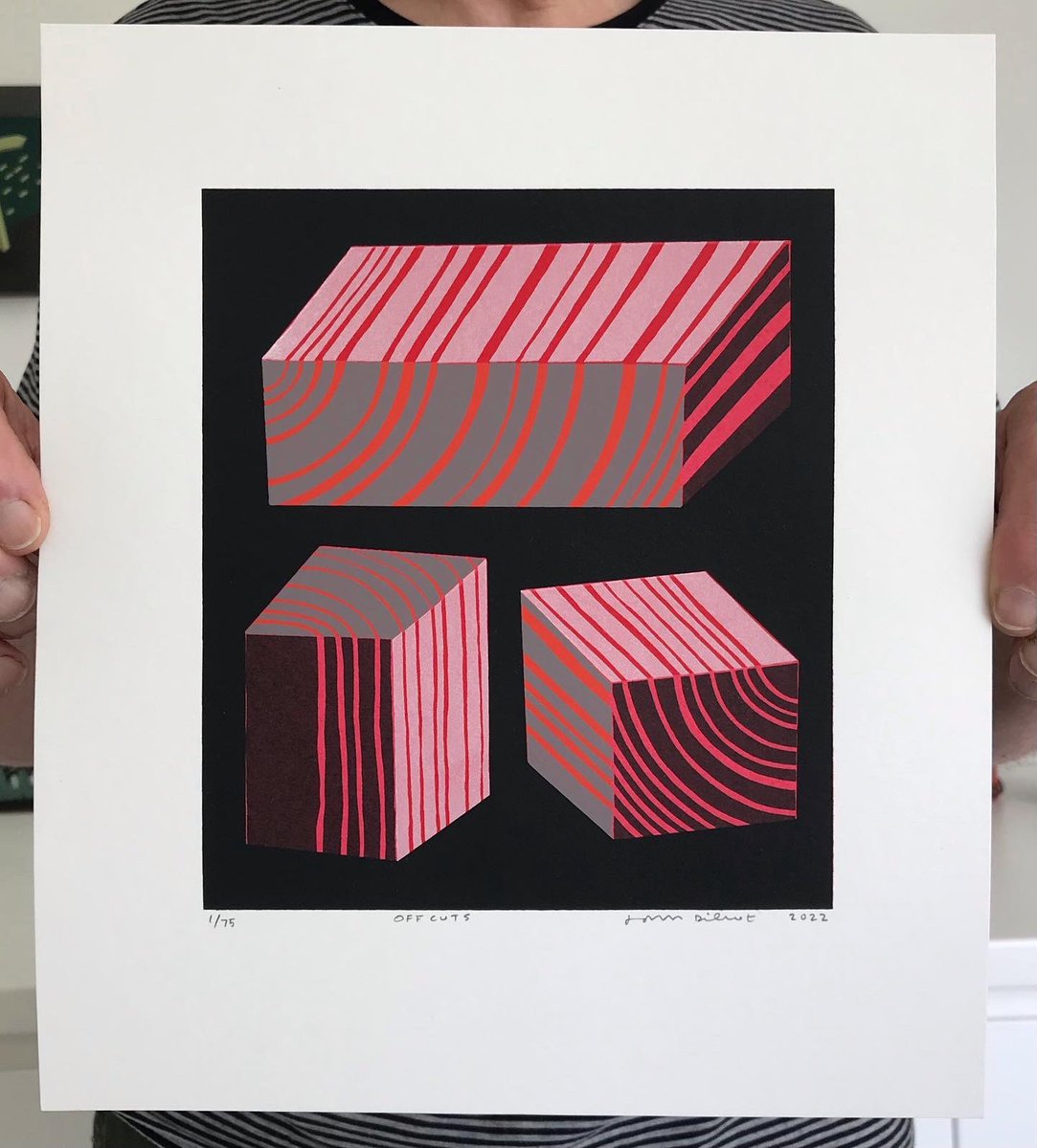 OFF CUTS new screen print 
8 printings 
edition of 75
sheet size 413 x 265 mm 
Fabriano Unica 250gsm.
£45 inc UK delivery 
available in my Etsy shop and on my website- links in bio.
#screenprint #screenprinting #handprinted #origianlprints #edition #limitededition #wood #offcuts