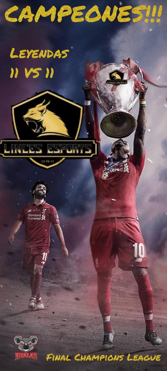 ATLÉTICO KOALAS (@atleticokoalas) on Twitter photo Grandísima Final!! Donde los <a href="/esports_linces/">Linces ESports</a> se alzan con el torneo koalas LEGENDS y levantan la orejona!!! Enhorabuena equipazo 🙌⚽🥅.
@Warriors10vs10 0-1 <a href="/esports_linces/">Linces ESports</a>
<a href="/esports_linces/">Linces ESports</a> 3-0 @Warriors10vs10 Grandísima Final!! Donde los <a href="/esports_linces/">Linces ESports</a> se alzan con el torneo koalas LEGENDS y levantan la orejona!!! Enhorabuena equipazo 🙌⚽🥅.
@Warriors10vs10 0-1 <a href="/esports_linces/">Linces ESports</a>
<a href="/esports_linces/">Linces ESports</a> 3-0 @Warriors10vs10