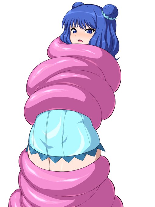 触手にぐるぐる巻きにされたミュウミント 