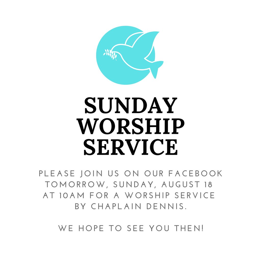 Happy Saturday! ☀️ This is your friendly reminder to join us tomorrow morning for our #SundayWorshipService on Morningside's Facebook page at 10am. 🙏 ⁠We hope to see you then!⁠
⁠
#SeniorLivingCommunity #SeniorCare #ElderlyCare #ContinuingCare #AgingServices #OlderAdults