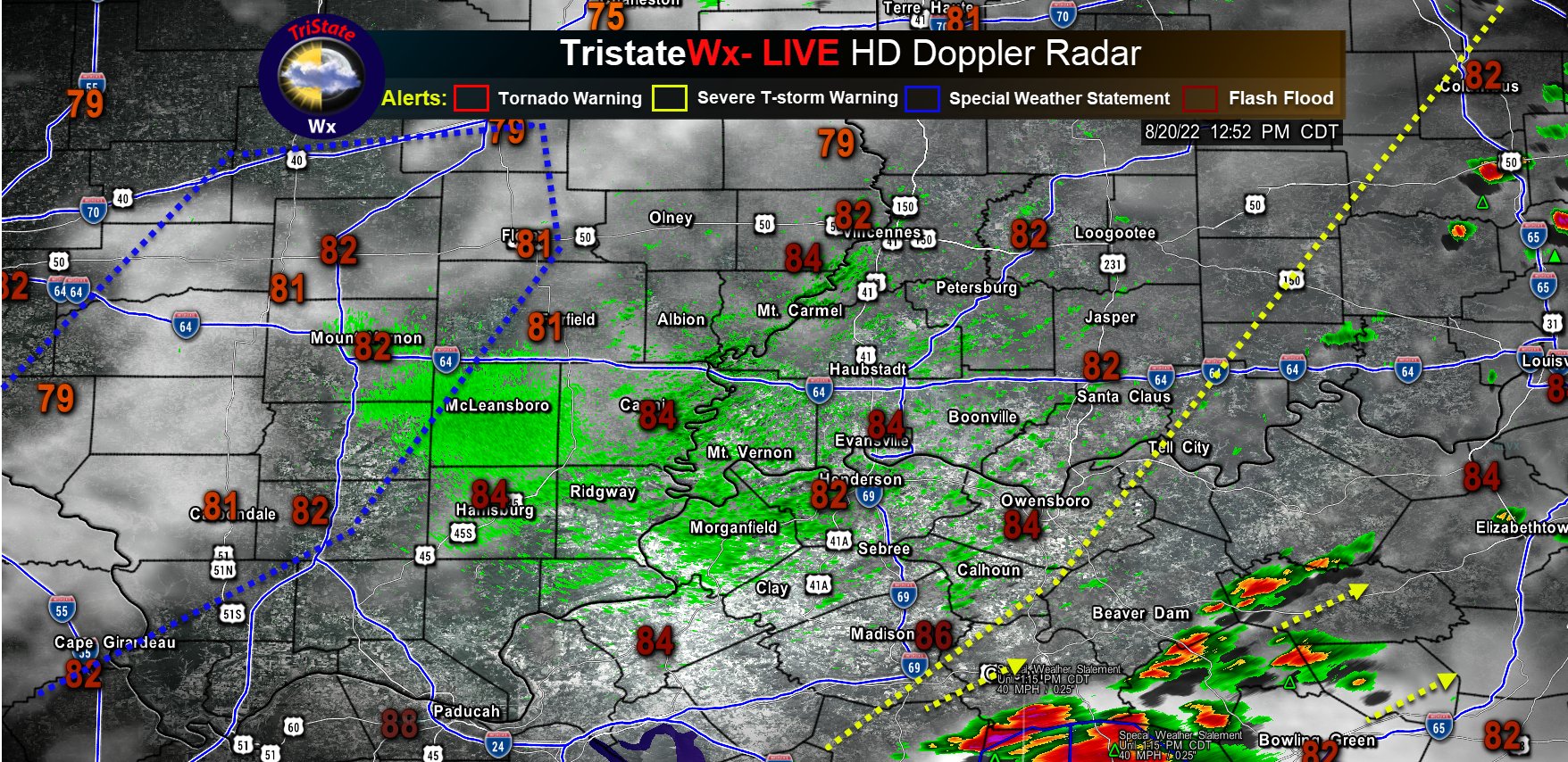 TristateWx, LLC on Twitter "8/20/22 PM Update As expected, Scattered